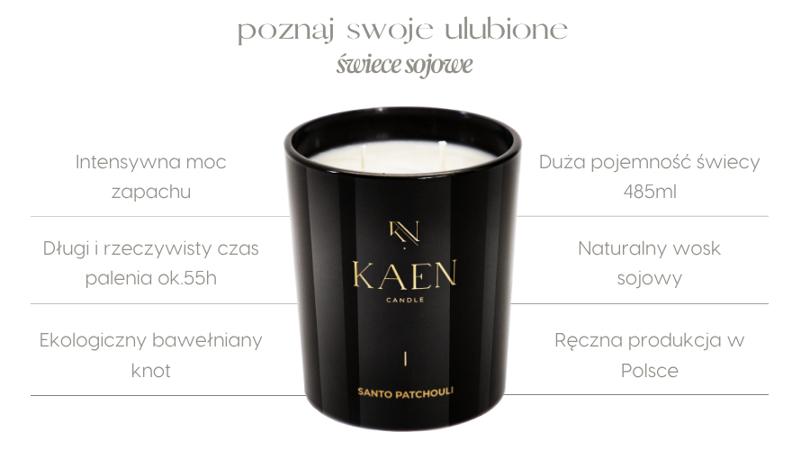 świeca sojowa santo patchouli grafika